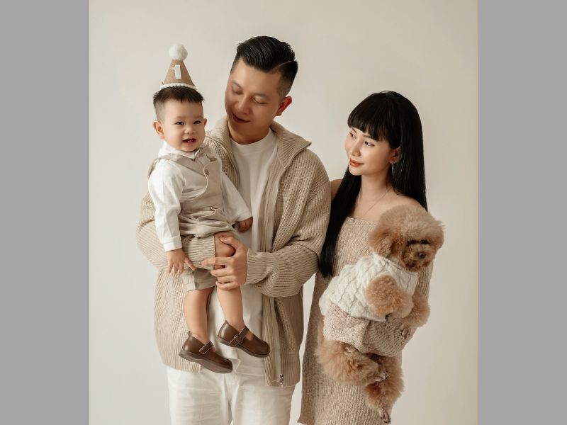 chụp ảnh thôi nôi gia đình